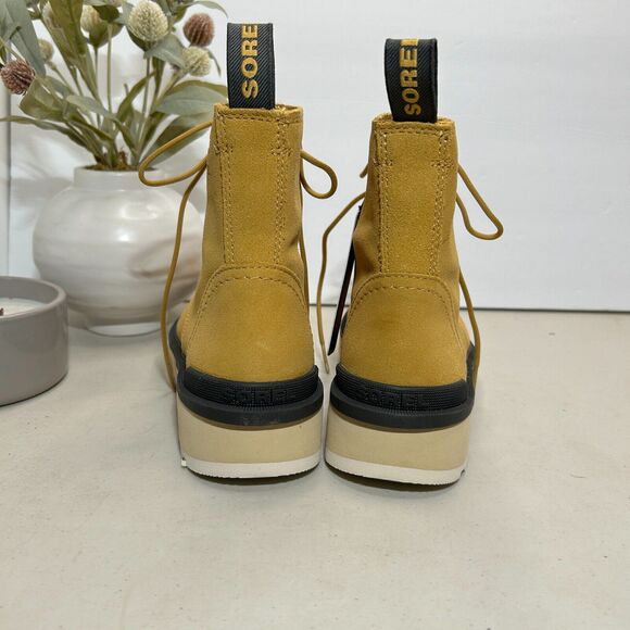 Sorel Hi-Line Lace Waterproof Suede Boots Geo Yellow NL4879-712 Women's 6 NWOB - Picture 5 of 10